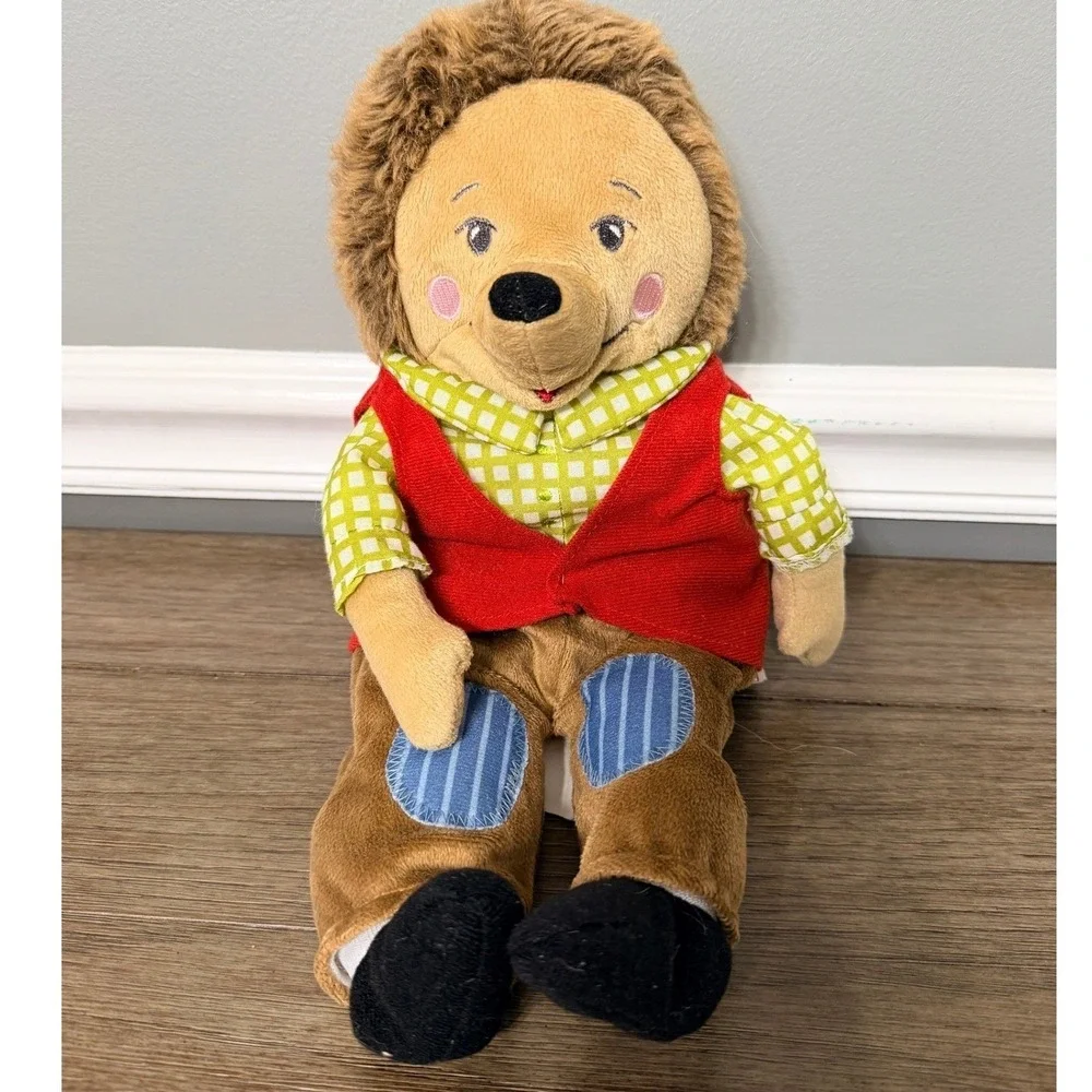 IKEA DRULLIG Plush Lion Stuffed Animal Character Green Gingham Red Vest Toy 14